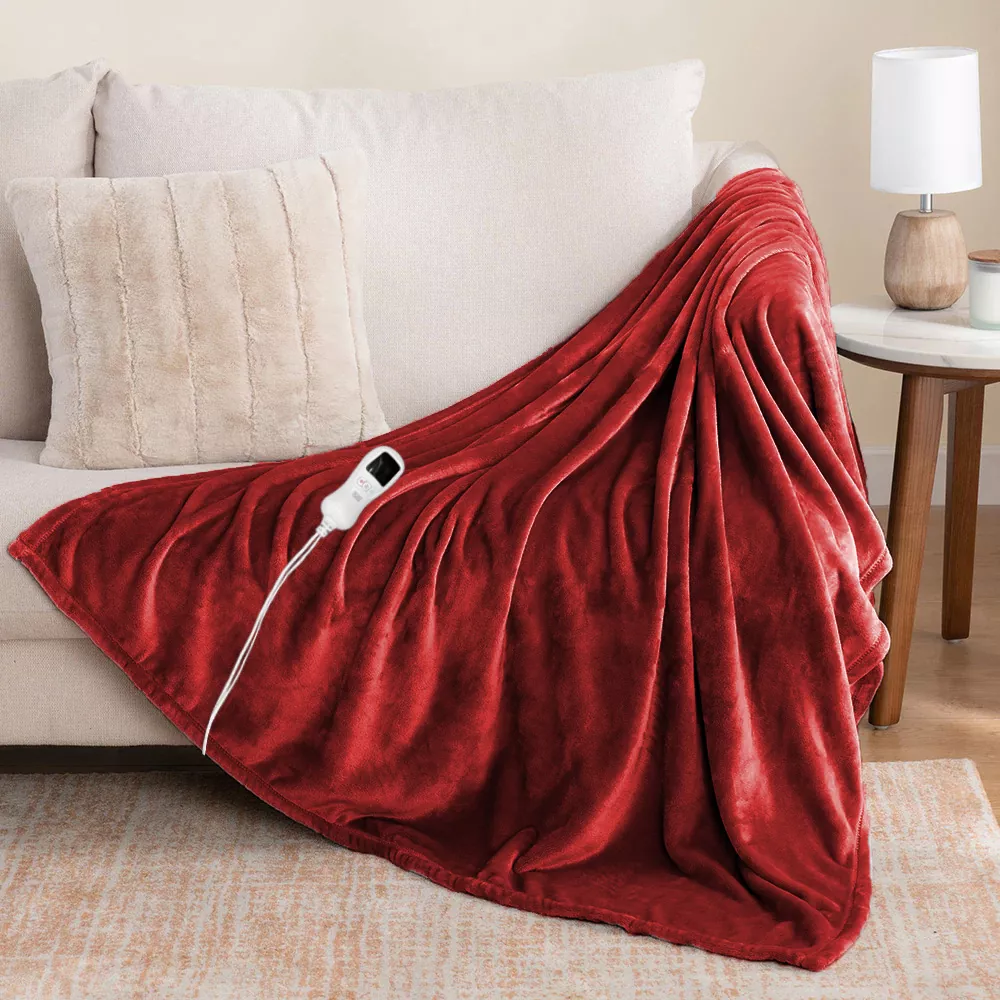 Heated throw blanket