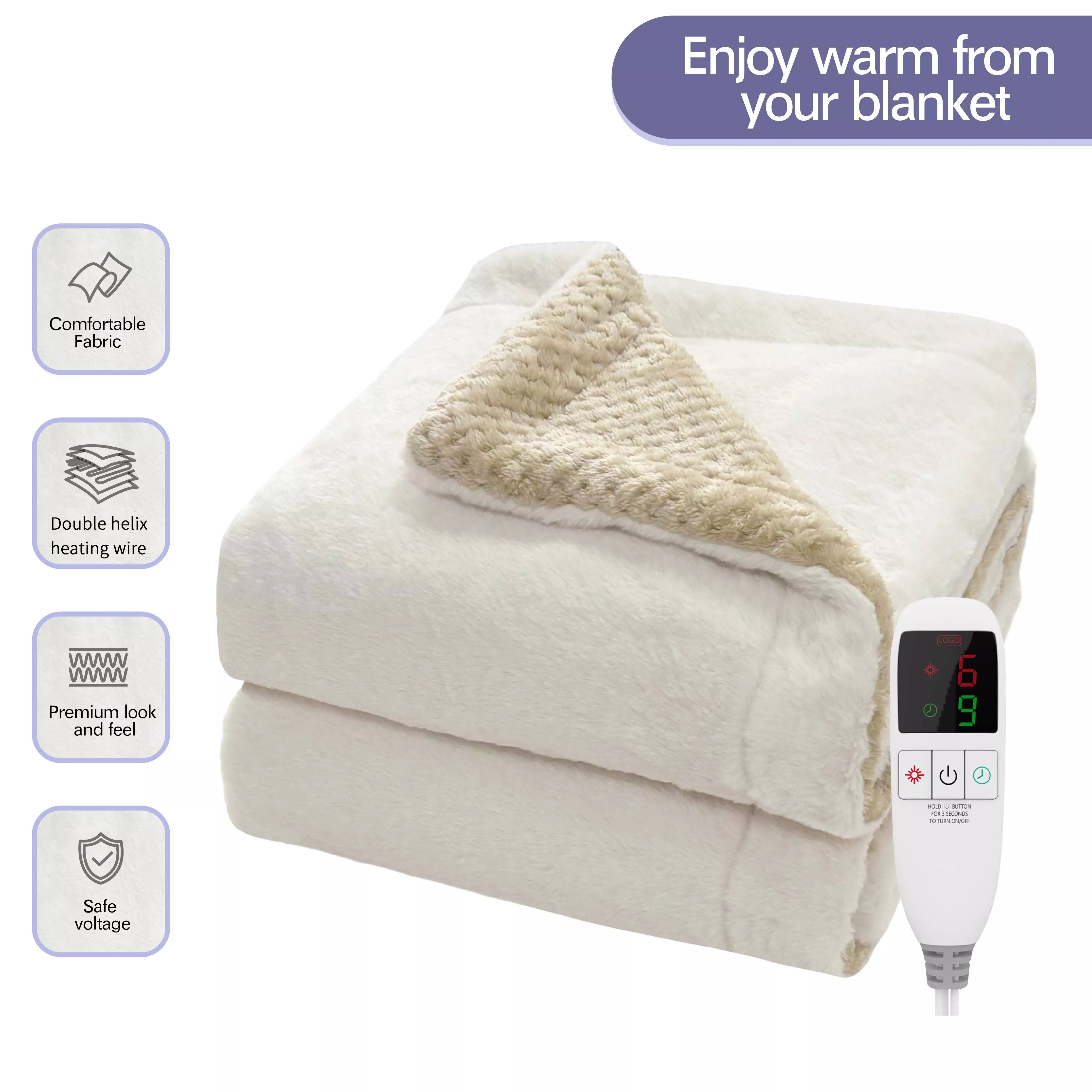 Heated throw blanket